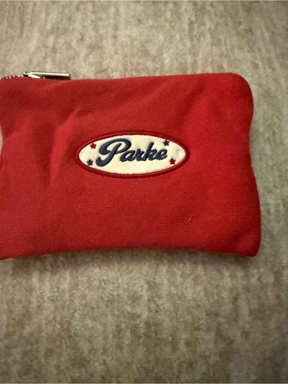 New Parke Red Coastal Zip Pouch Only
